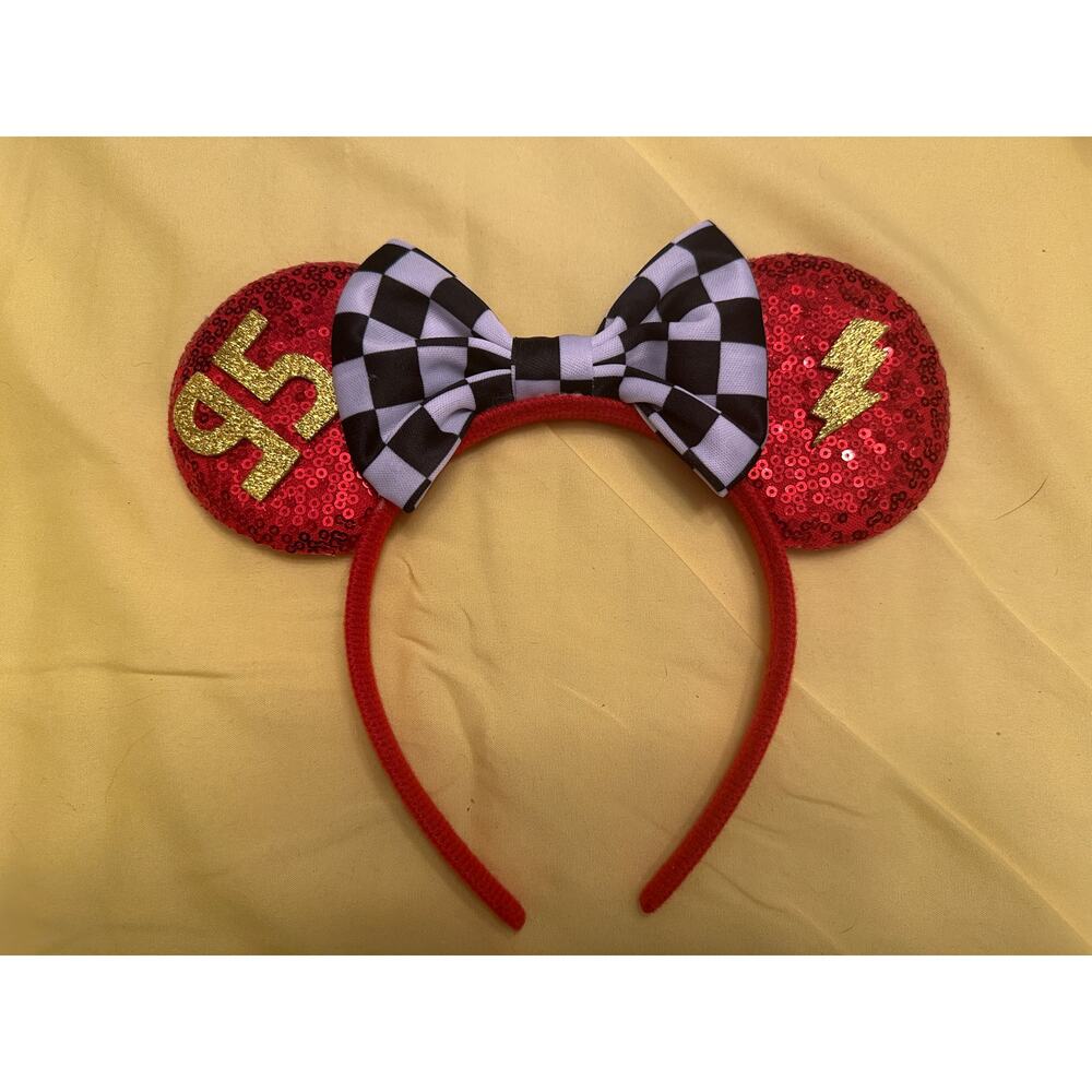 NWOT Handmade Disney Pixar Cars Lightning McQueen Mouse Ears Headband